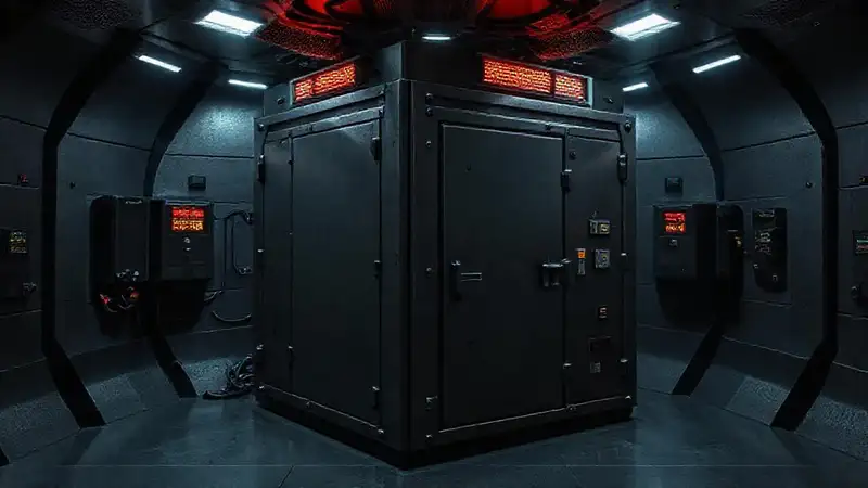Cámera de contención misteriosa con tecnología avanzada