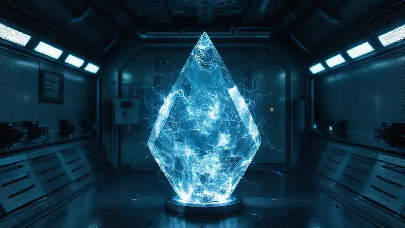 Cristal brillante en cámara de alta tecnología