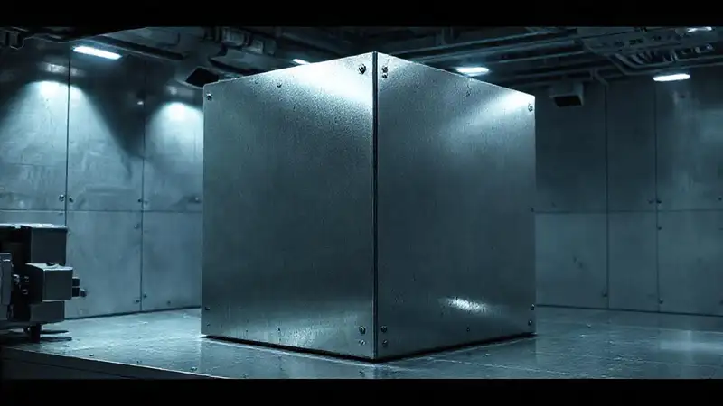 Estructura futurista, seguridad, misterio y peligro
