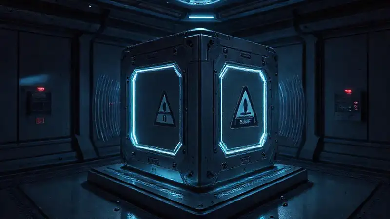 Cubo metálico futurista