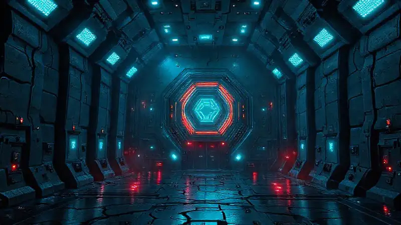 Estructura futurista y misteriosa de alta seguridad