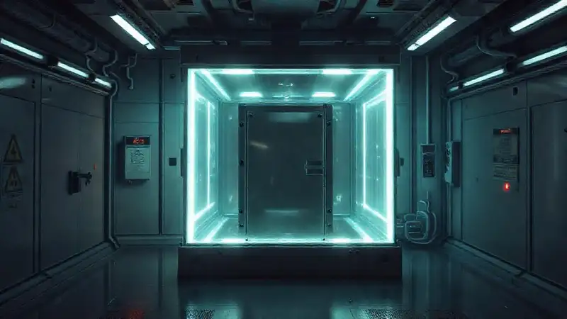 Sala segura con cubo reflectante y protección electromagnética