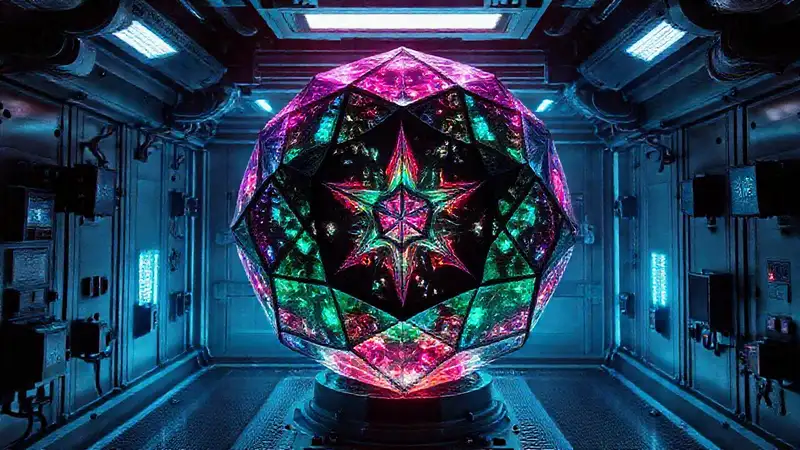 Forma misteriosa en entorno seguro y tecnológico