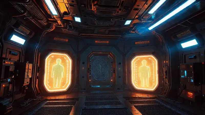 Cámara futurista con seguridad y tensión mental