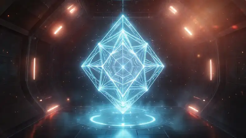 Estructura luminosa y abstracta con energía