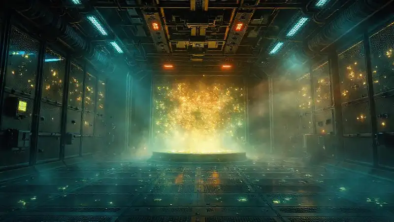 Campo energético misterioso en cámara de contención