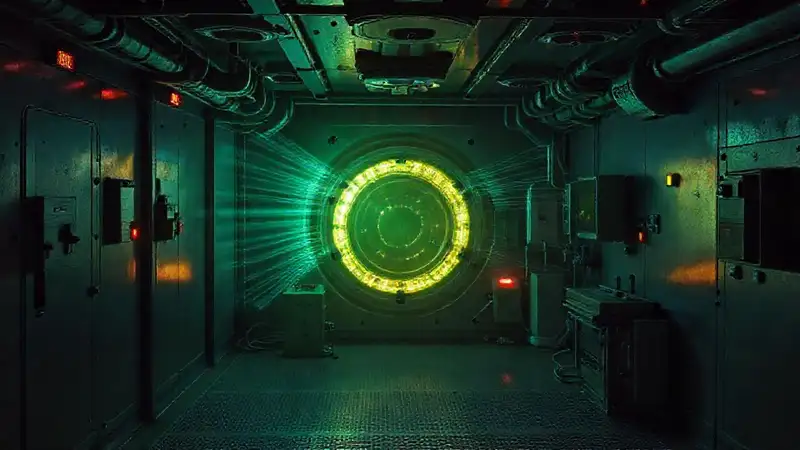 Sala segura con energía misteriosa y tensión