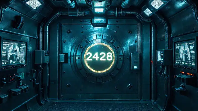 Cámara segura con SCP-2428 brillante y vigilada