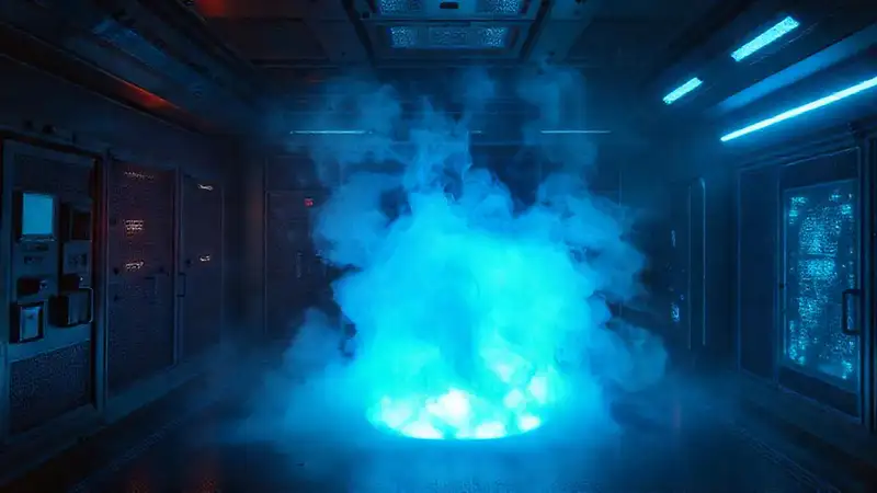 Lámina de laboratorio con masa misteriosa luminosa
