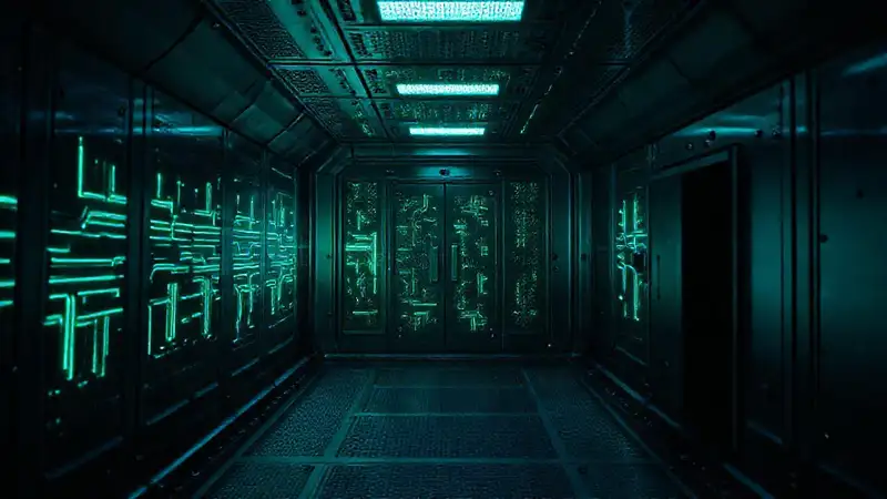 Cámaras futuristas con protección y ambiente misterioso
