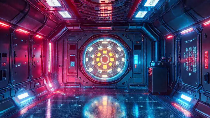 Camara futurista con energía y escudo electromagnético