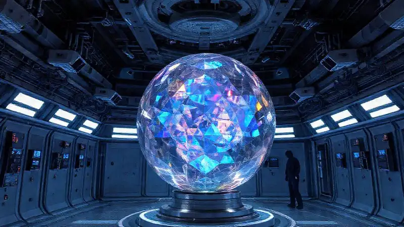 Esfera con patrones y vigilancia futurista