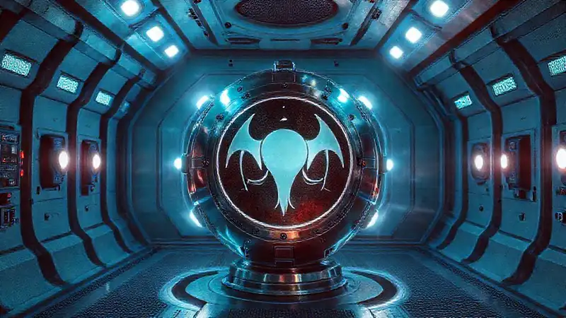 Esfera metálica alienígena en entorno futurista seguro