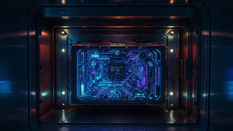 Dispositivo futurista encubierto con campos electromagnéticos
