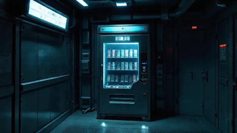 Vending futurista en sala de alta seguridad
