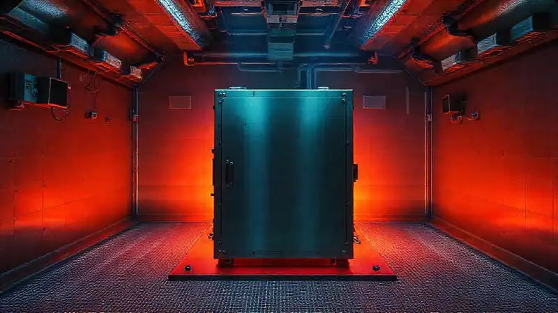 Bloque metálico radiante en recinto controlado