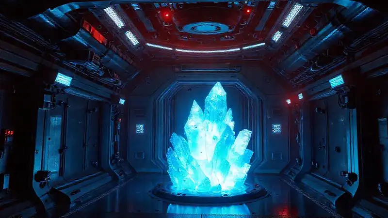 Cámara futurista segura con cristales y sensores