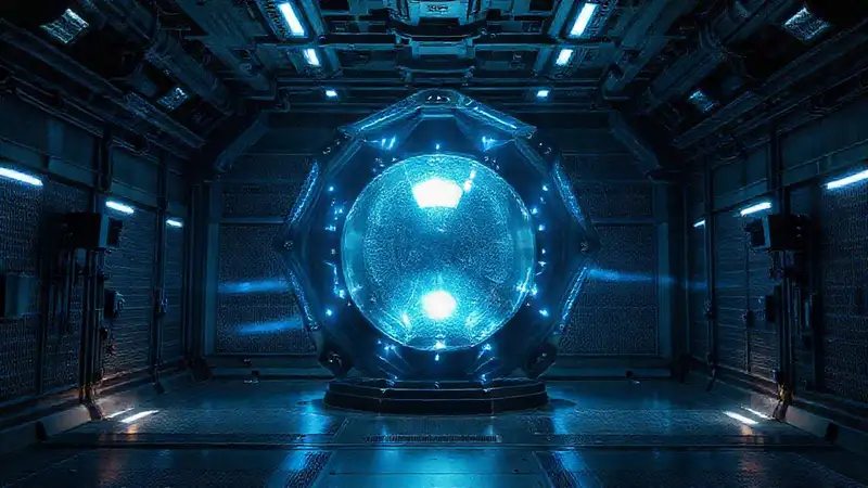 Estructura misteriosa de alta seguridad futurista