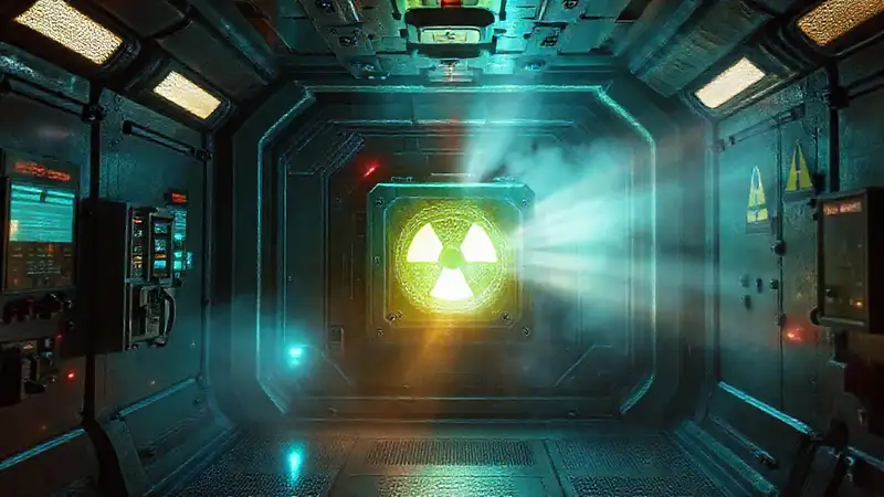 Cámara de contención tecnológica con objeto radiante