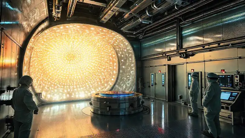 Estructura secreta con luz y vibraciones misteriosas