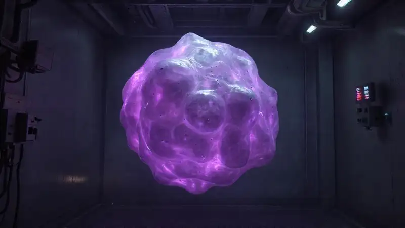 Masa biológica luminosa en entorno de alta seguridad