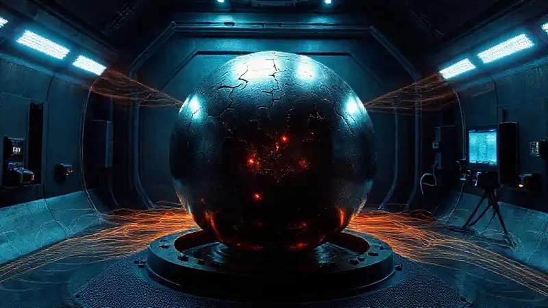 Cápsula metálica misteriosa con señales electromagnéticas