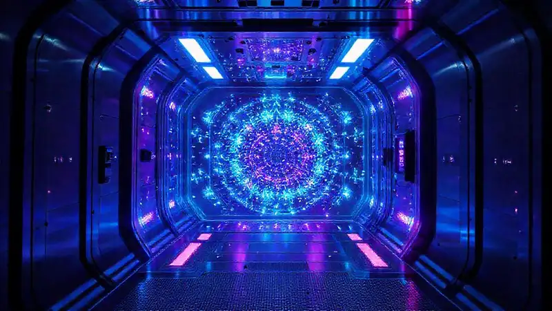 Cápsula futurista con energía y tecnología avanzada