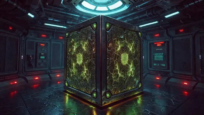 Cubículo futurista con textura y seguridad intensa