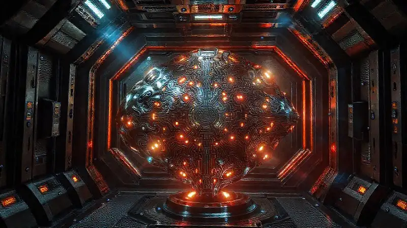Artefacto alienígena metálico