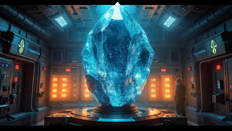 Cristal brillante en cámara de alta tecnología