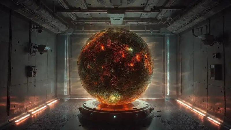 Esfera psíquica en laboratorio seguro y misterioso