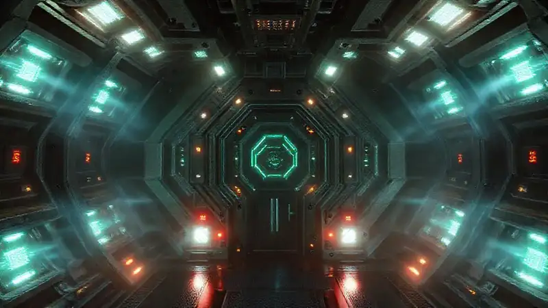 Estructura futurista con energía y seguridad