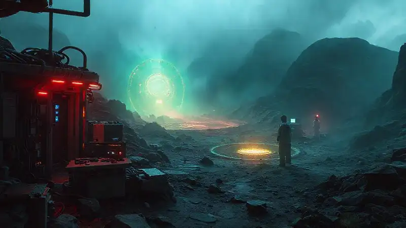 Instalación segura con zona misteriosa y tecnológica