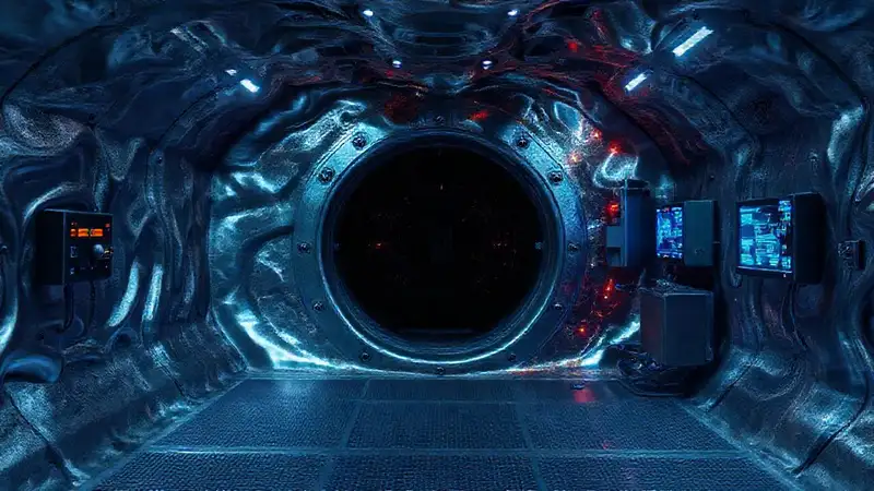 Cámaras de contención futurista y misteriosa