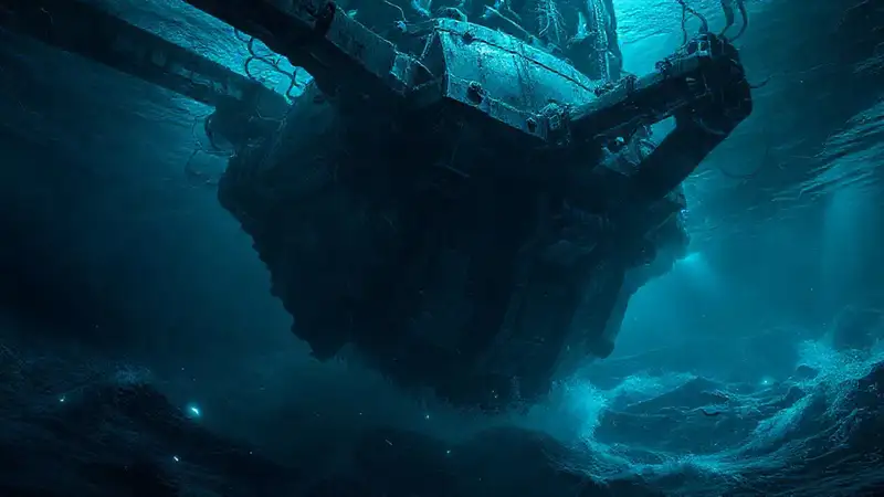 Estructura submarina metálica
