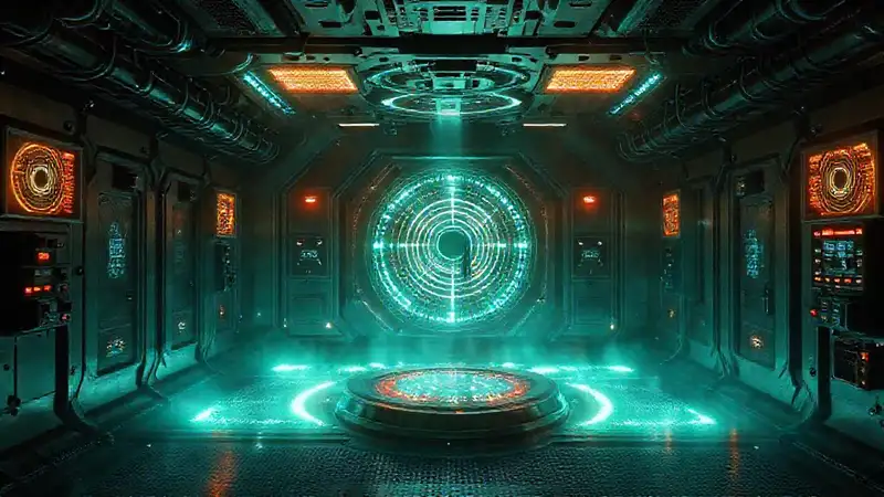 Camara futurista de contención electromagnética segura