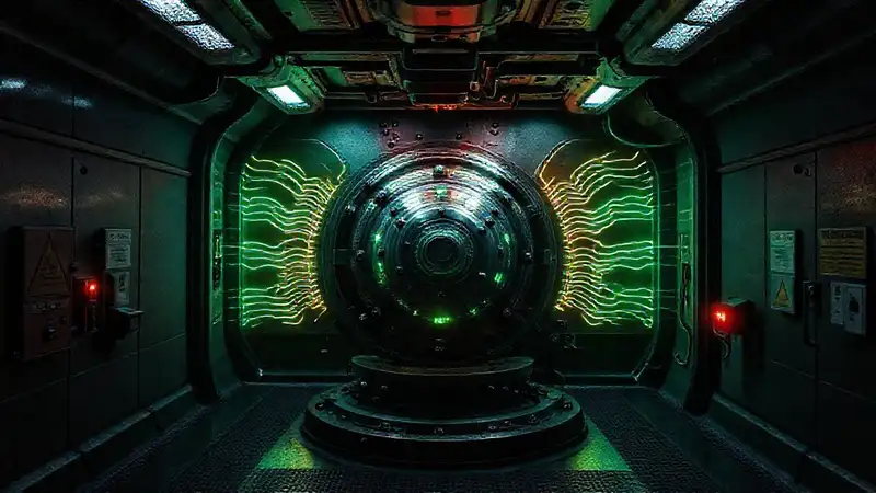 Cápsula de contención tecnológica y misteriosa