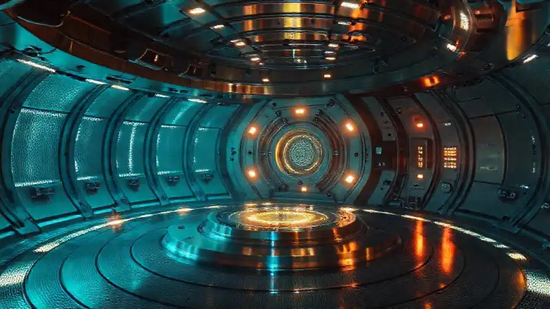 Estructura futurista de control y misterio electromagnético