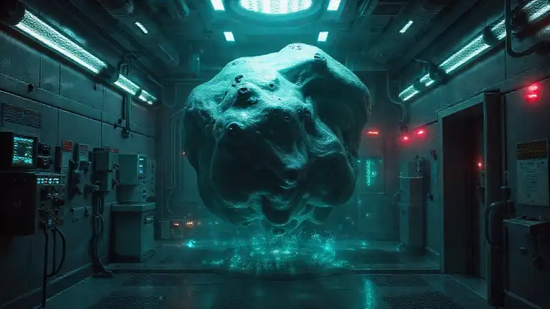 Masa amorfa misteriosa en cámara científica