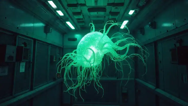 Organismo bioluminiscente en contenedor de alta tecnología