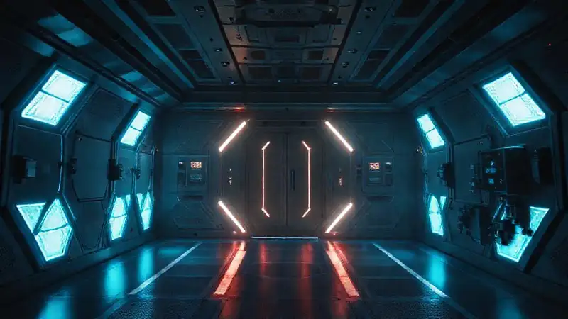Cámara de contención futurista y misteriosa