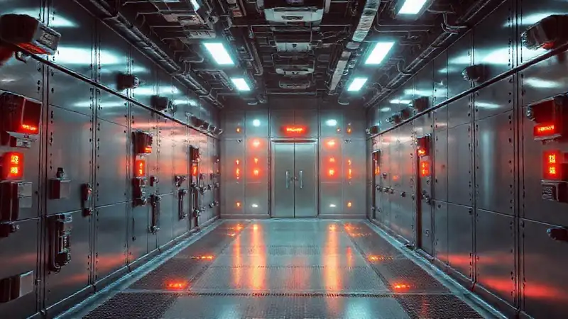 Instalación futurista de alta seguridad y vigilancia