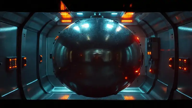 Camara de contención misteriosa y vigilada en aire