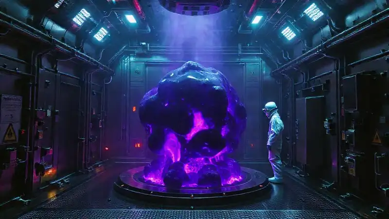 Estructura gasífica oscura con radiación violeta
