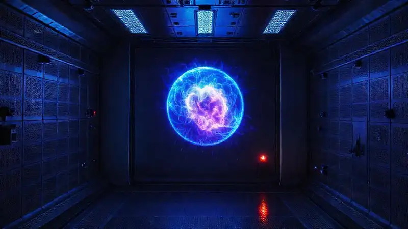 Campo de energía en sala de alta tecnología