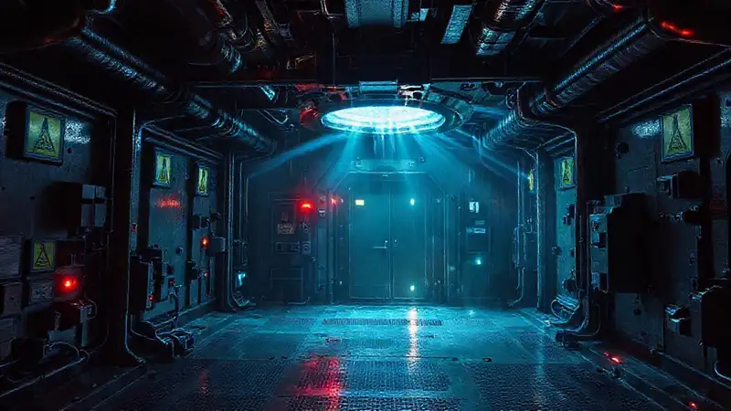 Estructura misteriosa con energía y seguridad avanzada