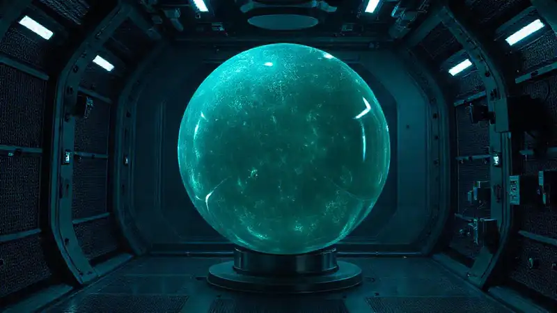 Esfera luminosa en cámara segura y sterile