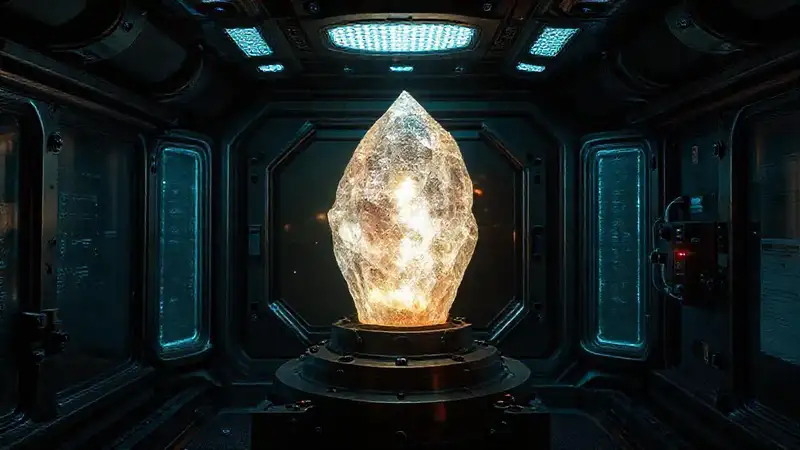 Cristal brillante en contenedor con seguridad avanzada