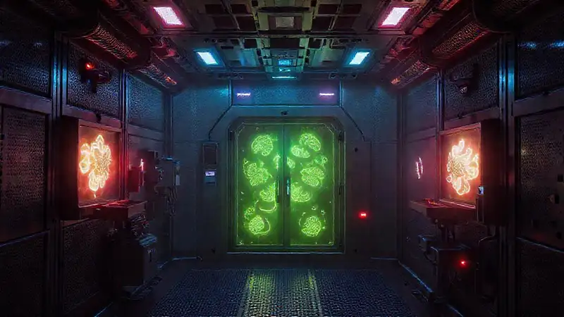 Sala de contención con energía anomalía misteriosa