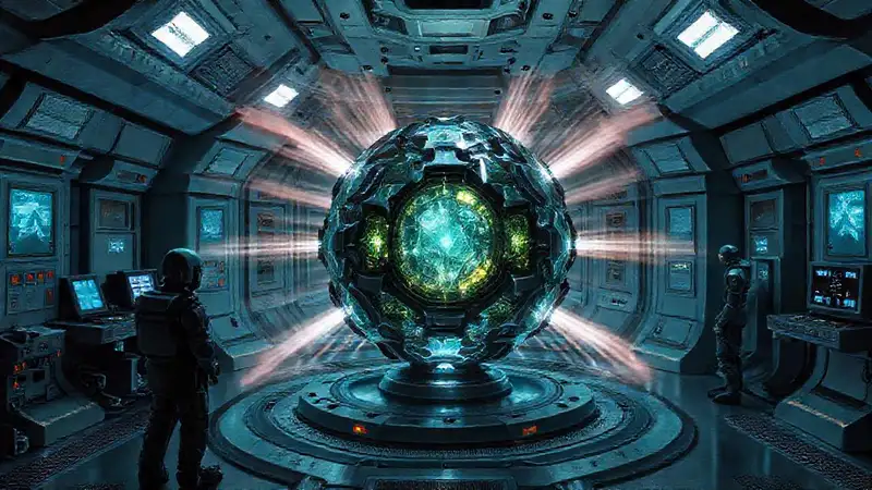 Cámara de contención con esfera brillante y segura